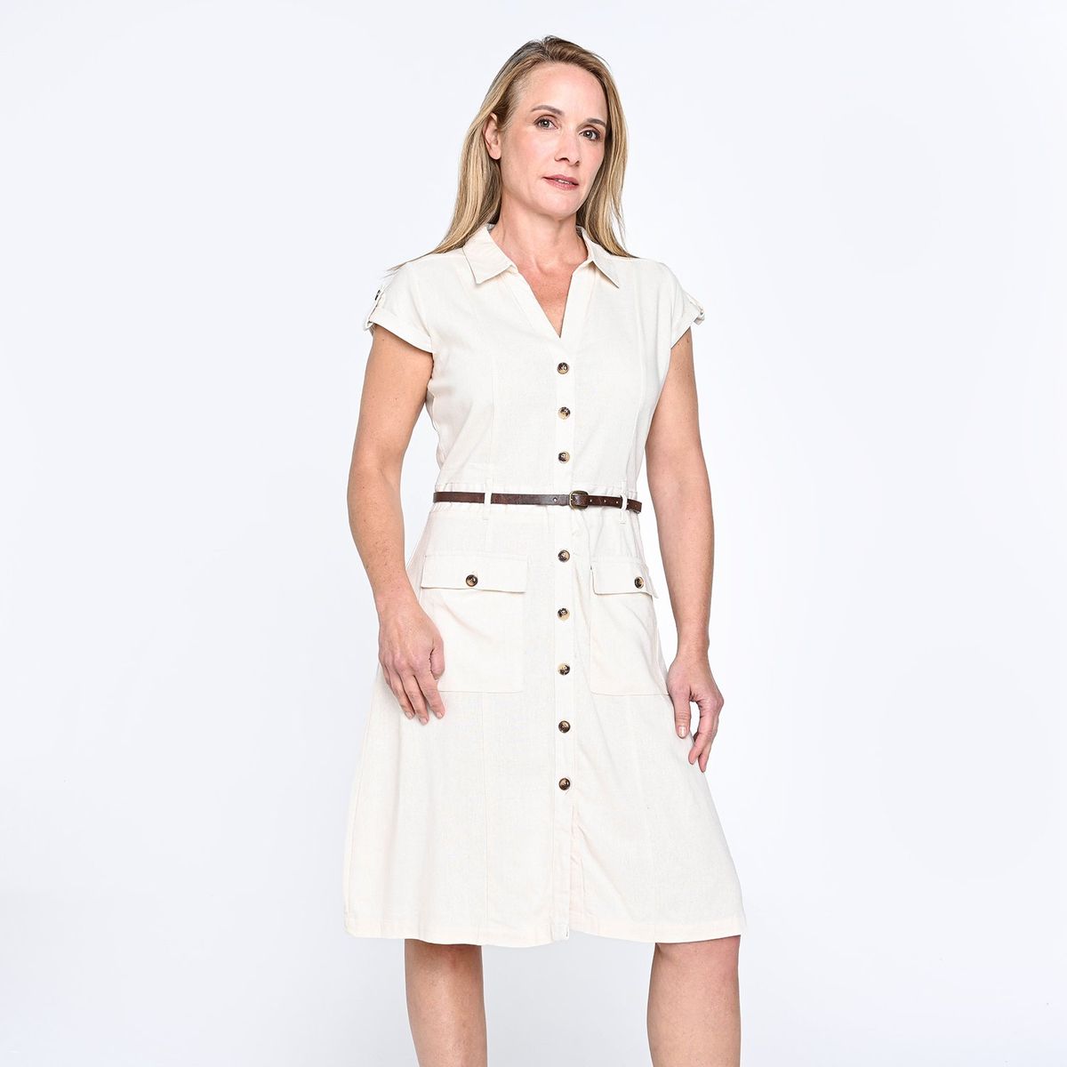 APOLOGY - Vestido Mujer Medio de Lino Apology