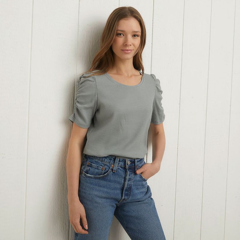 UNIVERSITY CLUB - Blusa Mujer Tejido Manga corta de Algodón University Club