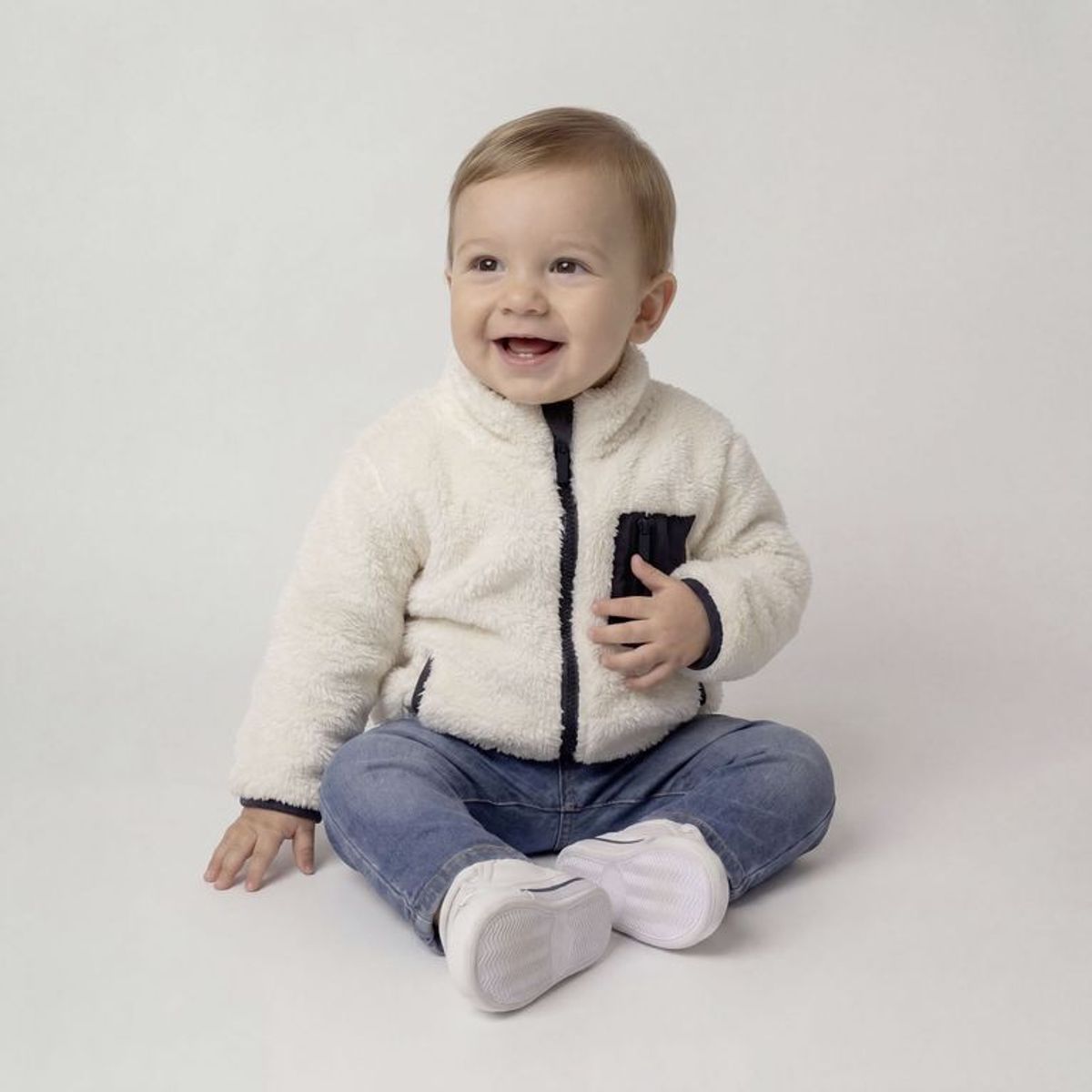 YAMP - Saco para Bebé niño Efecto pelo Con cuello Yamp