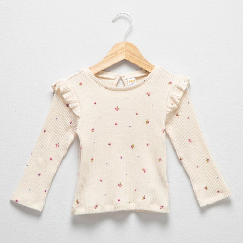 YAMP - Camiseta manga larga Bebé niña con Flores Algodón Yamp
