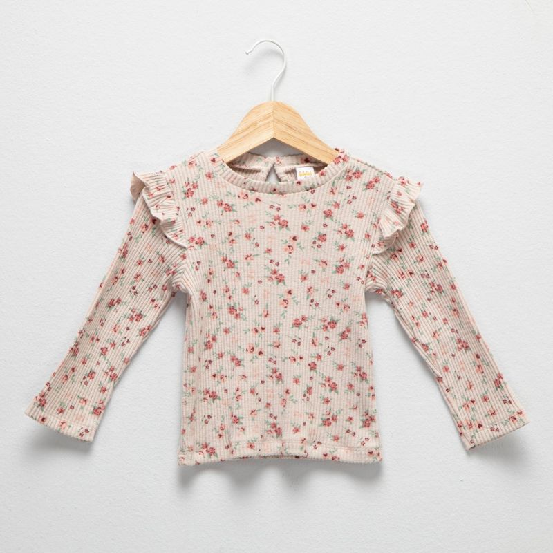 YAMP - Camiseta manga larga Bebé niña con Flores Algodón Yamp