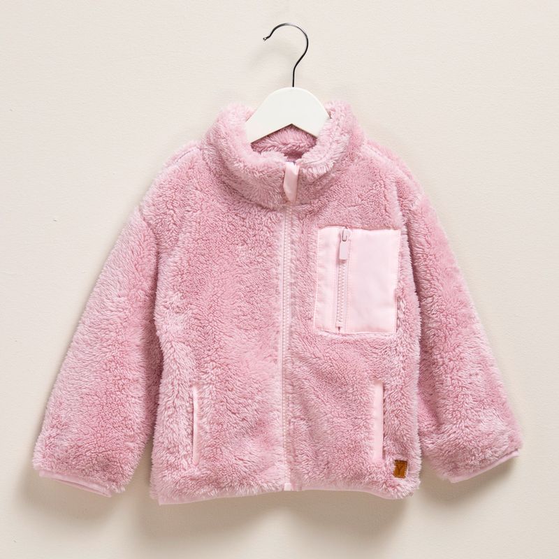YAMP - Saco para Bebé niña Efecto pelo Con cuello Yamp