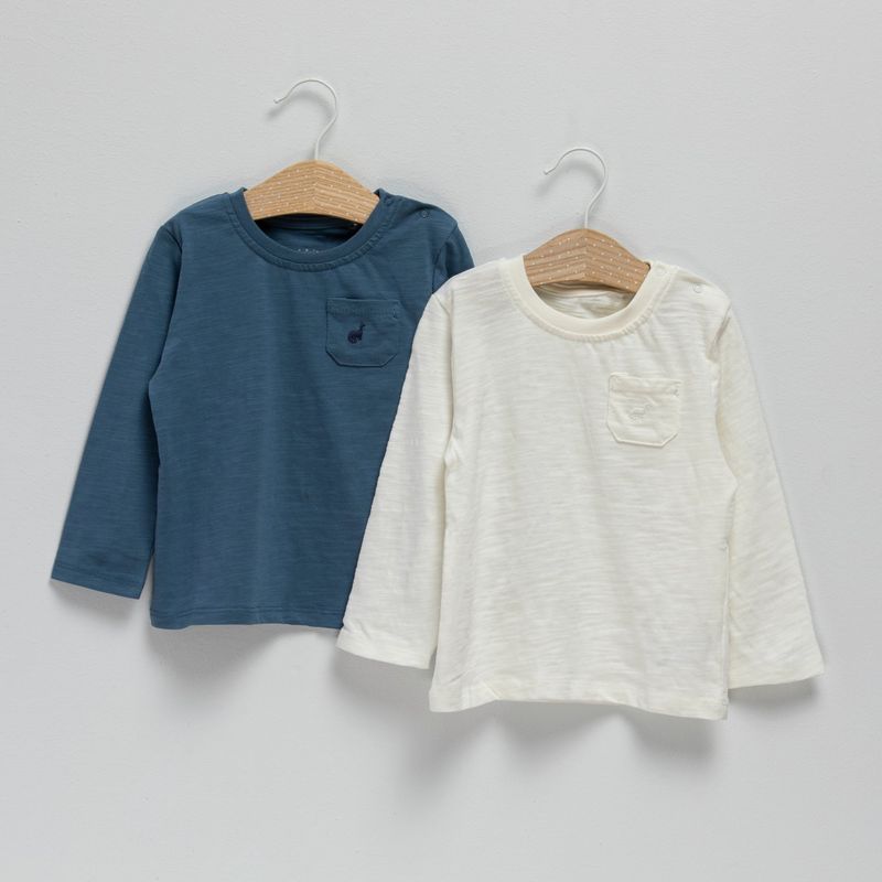 YAMP - Camiseta manga larga Bebé niño Pack de 2 unidades Algodón Yamp
