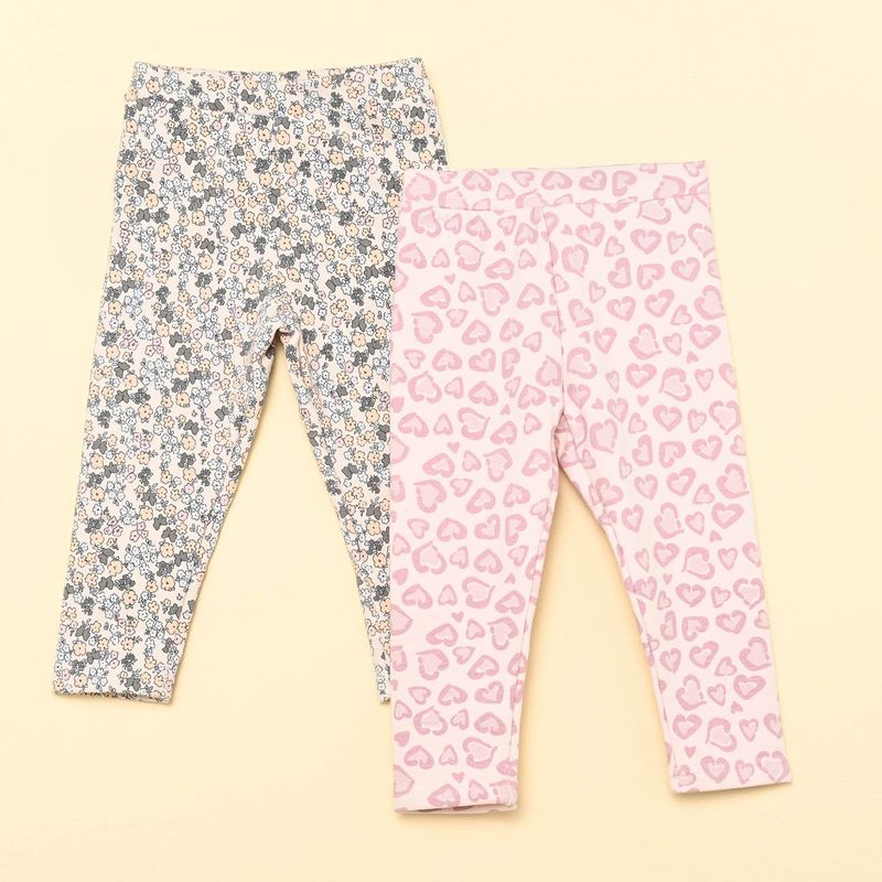 YAMP - Leggings para Bebé niña Pack de 2 unidades Cintura elásticada Yamp