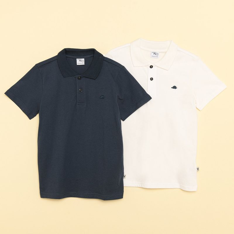 YAMP - Camiseta polo Niño Pack de 2 unidades Manga corta Algodón Yamp