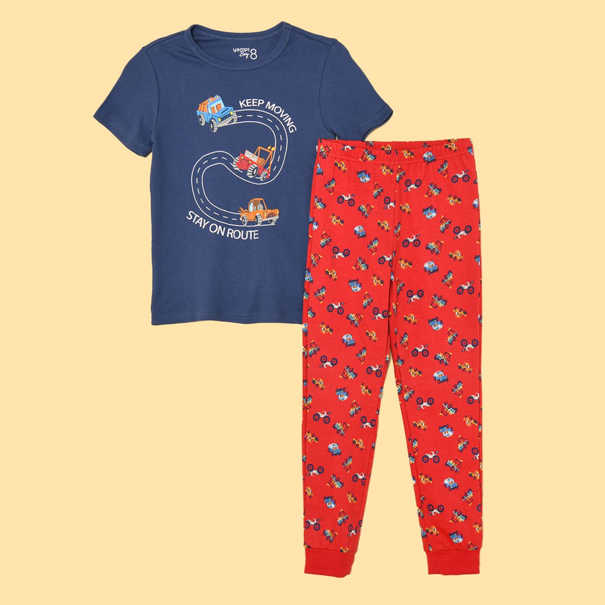 YAMP - Pijama para Niño 2 piezas Cintura elásticada Manga corta Yamp