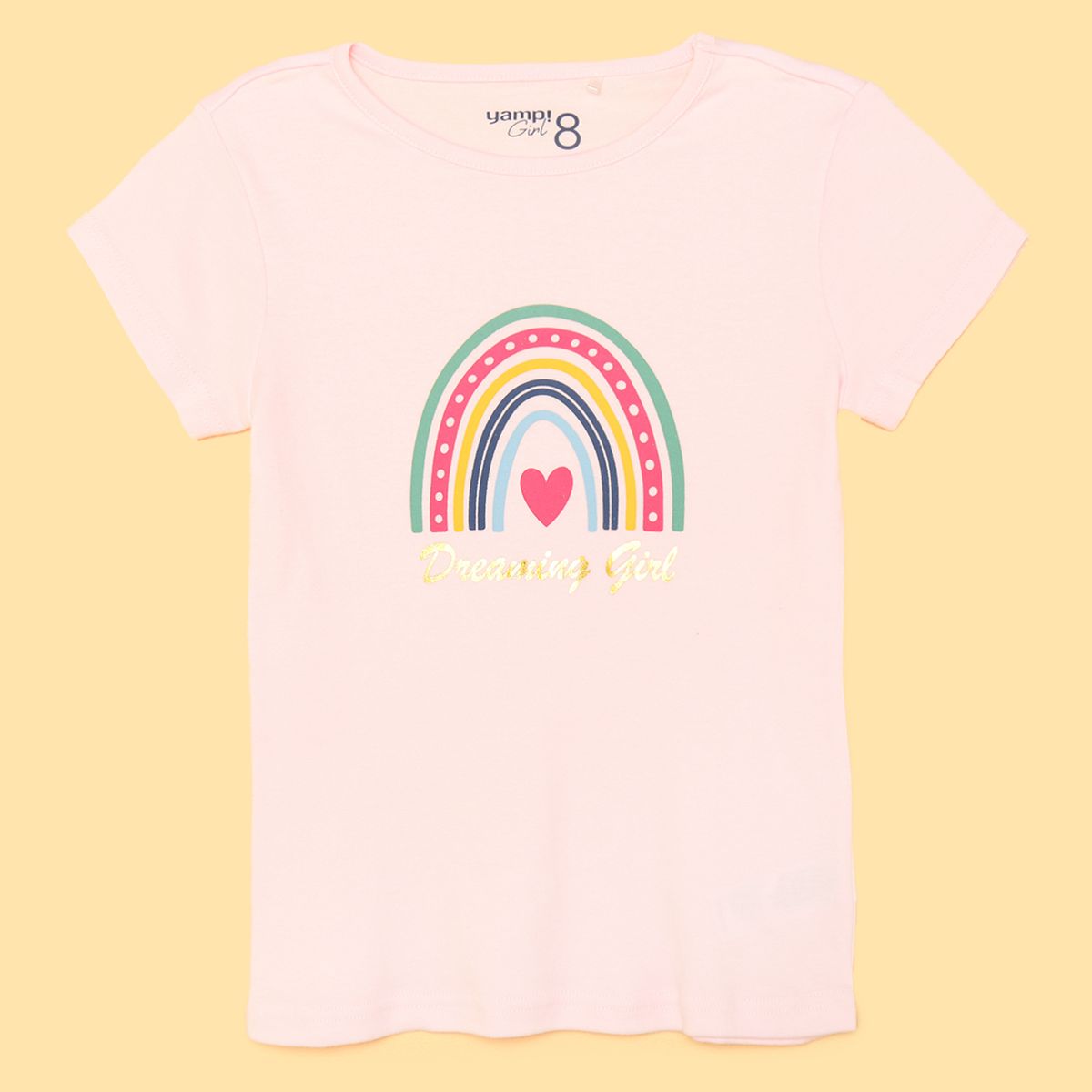 YAMP - Pijama para Niña 2 piezas Cintura elásticada Manga corta de Algodón Yamp