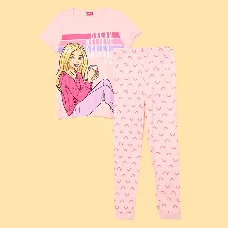 BARBIE - Pijama para Niña 2 piezas Cintura elásticada Manga corta Barbie