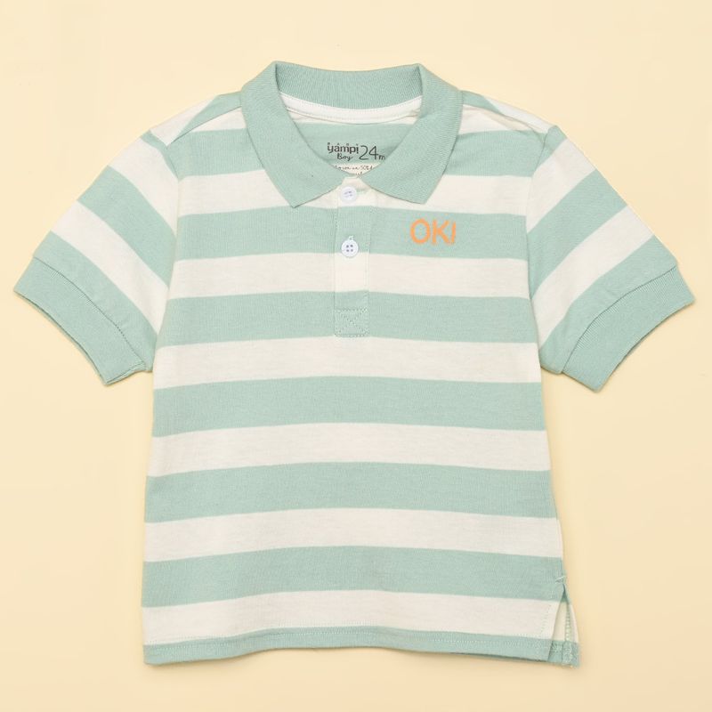 YAMP - Camiseta polo para Bebé niño de Rayas Manga corta Yamp