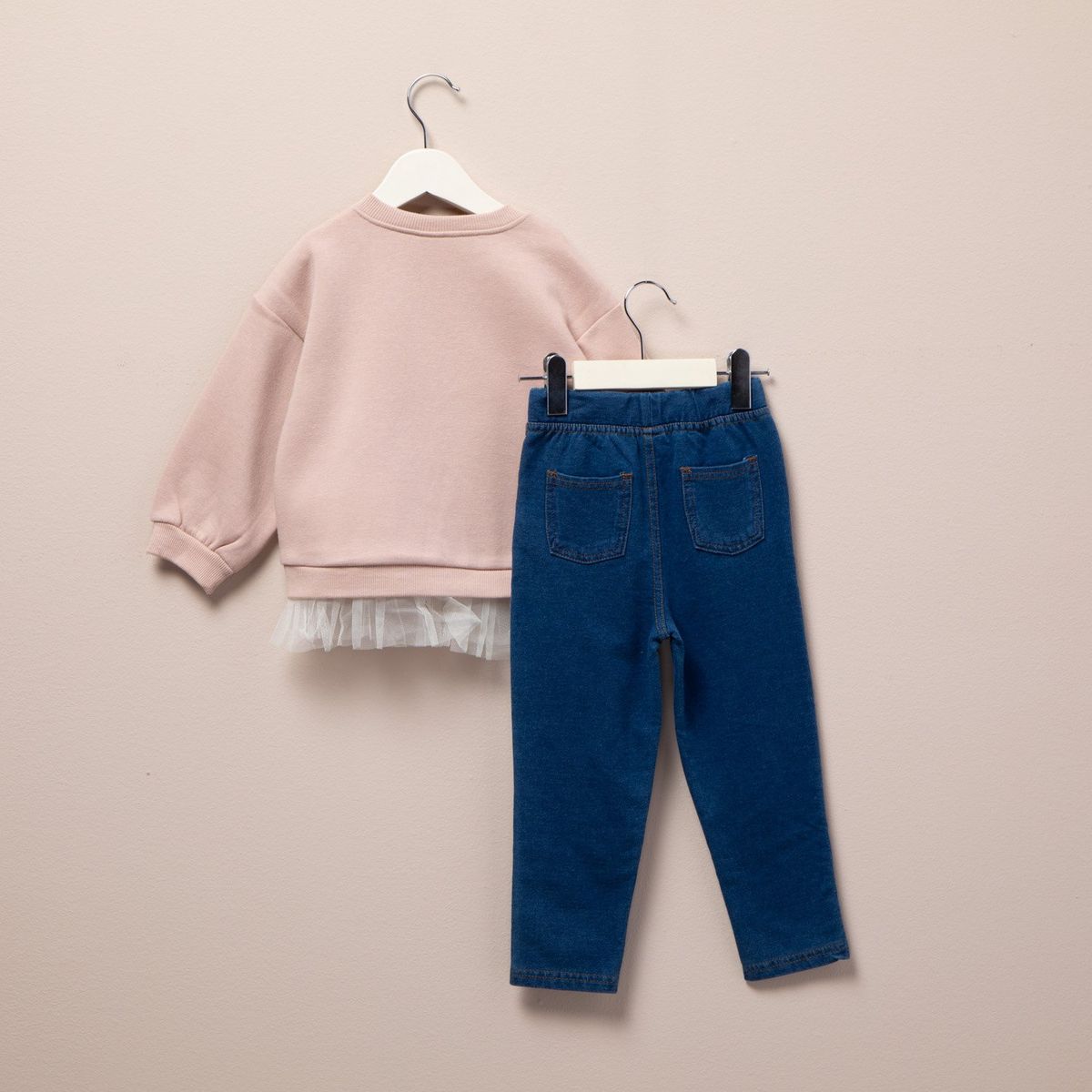 YAMP - Set Saco manga larga + pantalón para Bebé niña en de Algodón Yamp