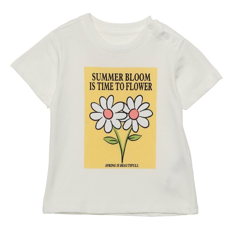 YAMP - Camiseta Bebé niña con Estampado Manga corta Algodón Yamp