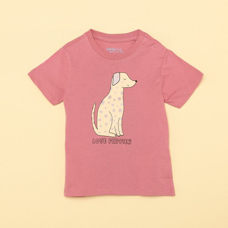 YAMP - Camiseta Bebé niña con Estampado Manga corta Algodón Yamp