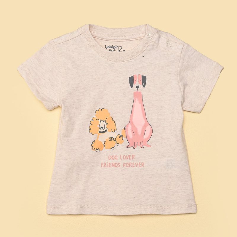 YAMP - Camiseta Bebé niña con Estampado Manga corta Algodón Yamp