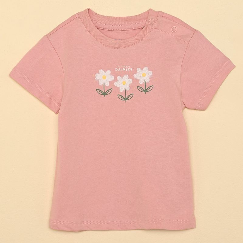 YAMP - Camiseta Bebé niña con Estampado Manga corta Algodón Yamp