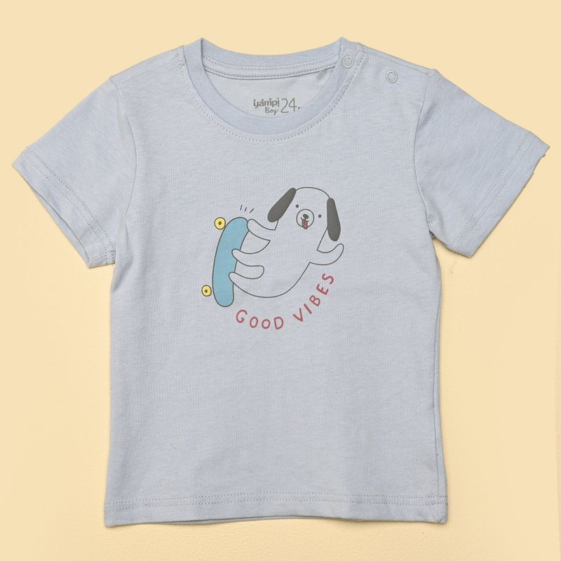 YAMP - Camiseta Bebé niño con Estampado Manga corta Algodón Yamp
