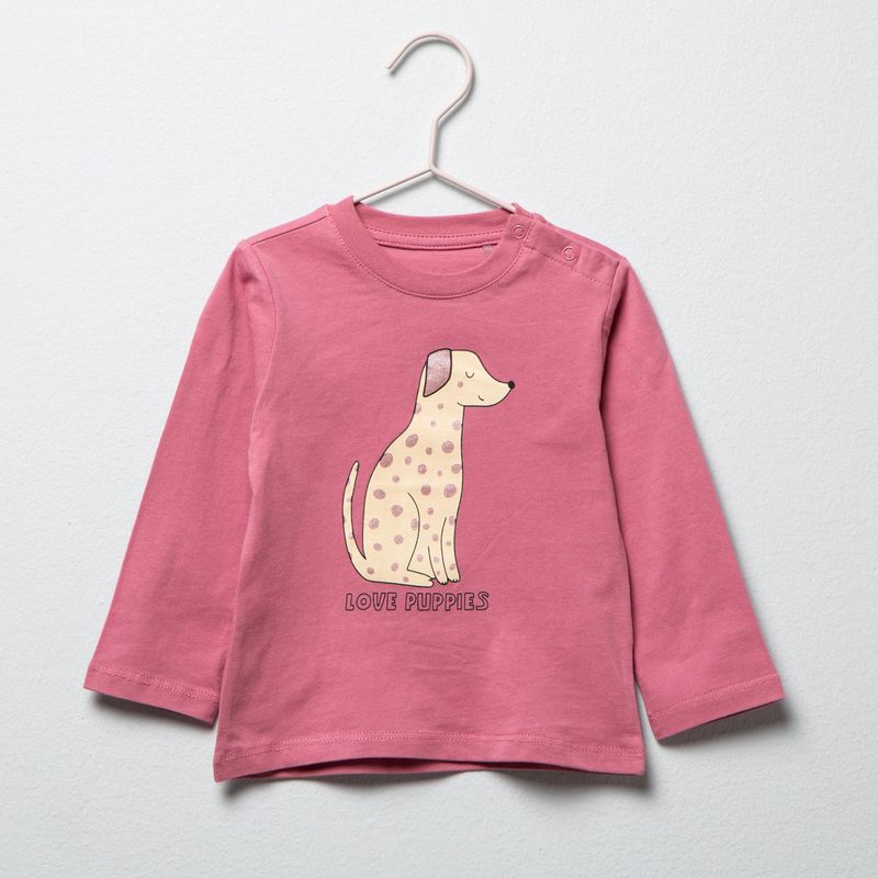 YAMP - Camiseta manga larga Bebé niña con Estampado Algodón Yamp