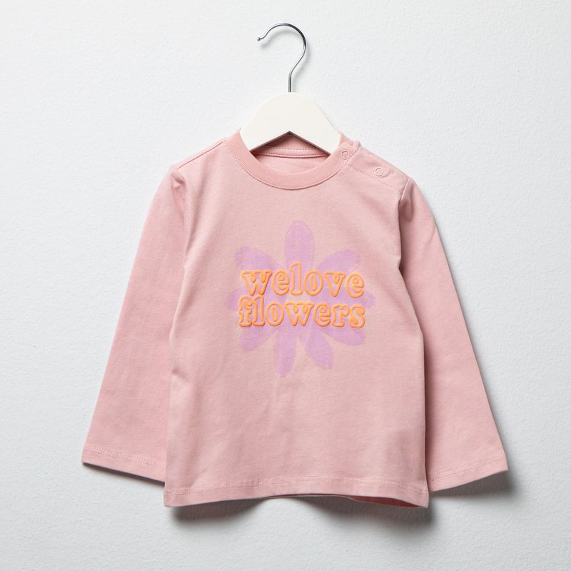 YAMP - Camiseta manga larga Bebé niña con Estampado Algodón Yamp