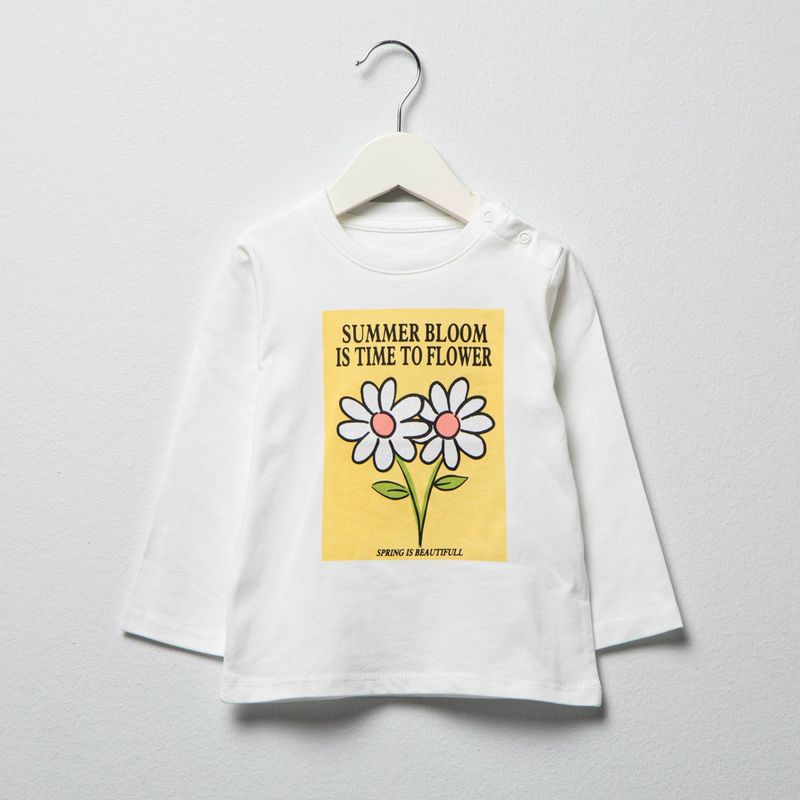 YAMP - Camiseta manga larga Bebé niña con Estampado Algodón Yamp