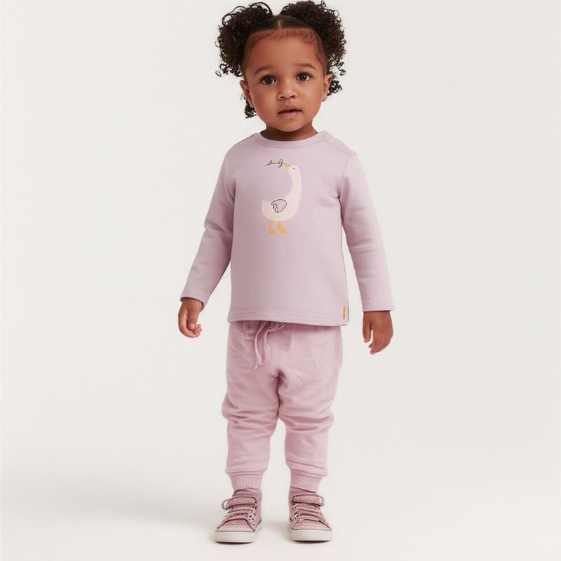 YAMP - Camiseta manga larga Bebé niña con Estampado Algodón Yamp