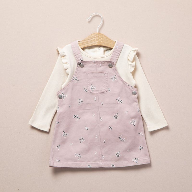 YAMP - Set Camiseta manga larga + Jardinera para Bebé niña en de Algodón Yamp