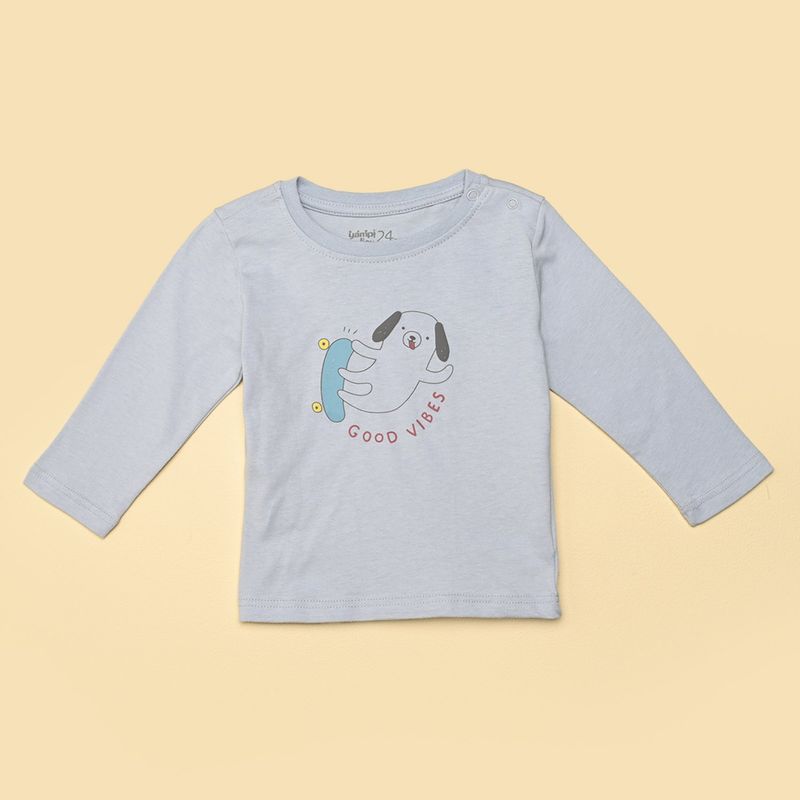YAMP - Camiseta Niño con Estampado Manga larga de Algodón Yamp