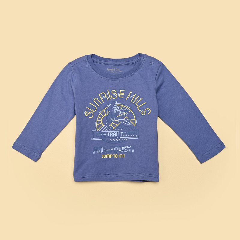 YAMP - Camiseta Niño con Estampado Manga larga de Algodón Yamp