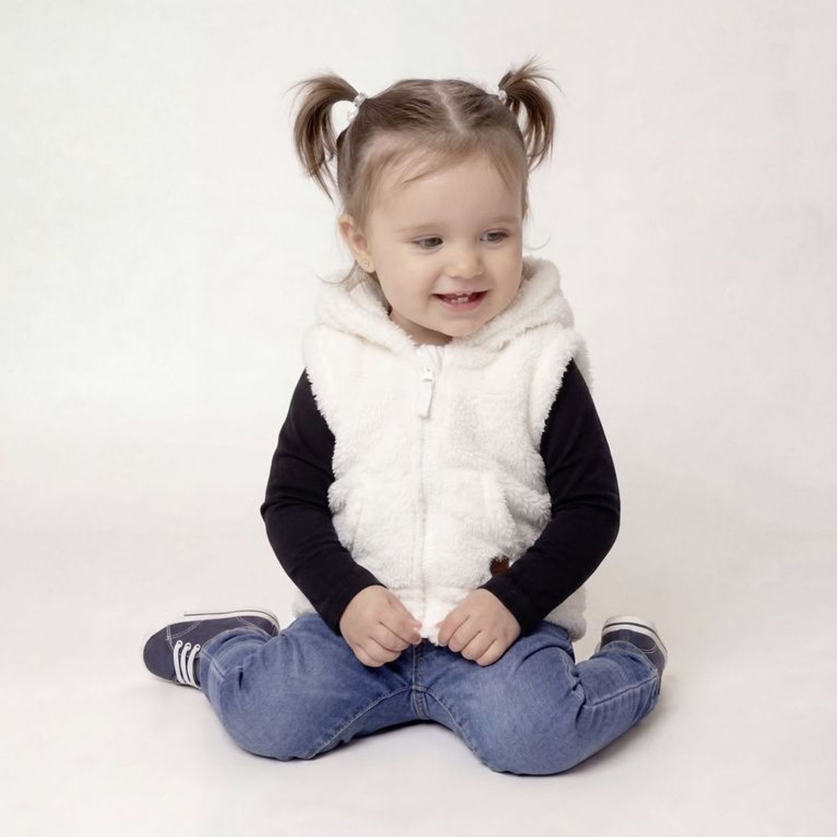 YAMP - Chaleco Bebé niña Efecto pelo Con capucha Yamp