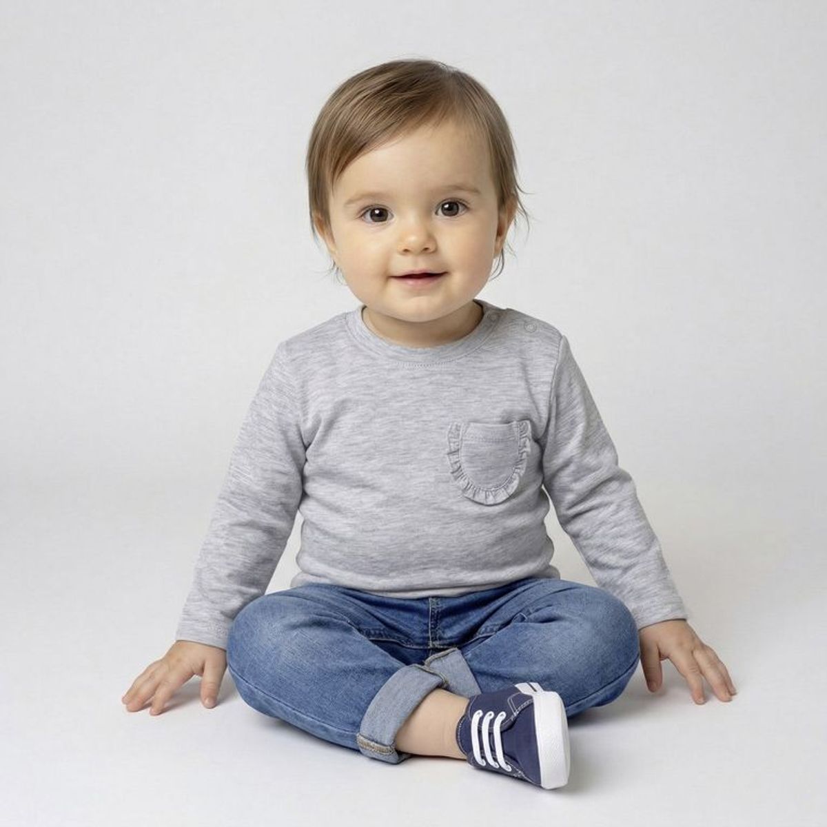 YAMP - Camiseta manga larga Bebé niña Algodón Yamp