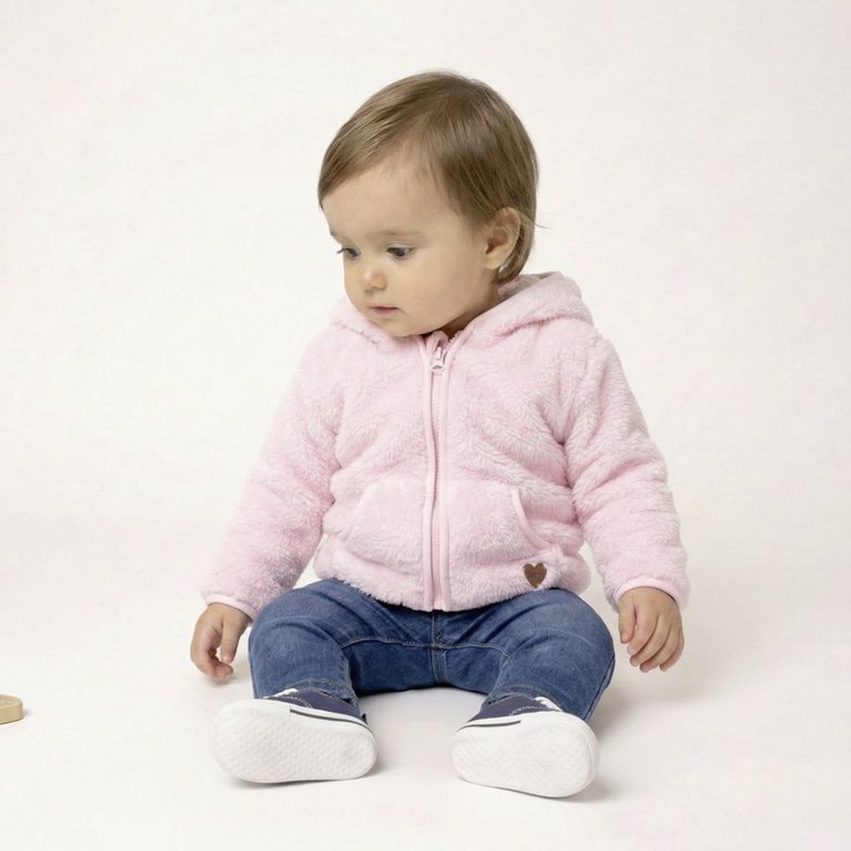 YAMP - Saco para Bebé niña Efecto pelo con capucha Yamp