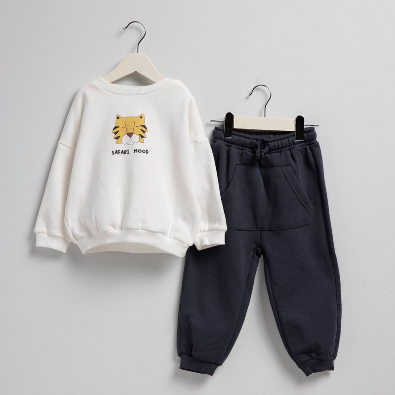 YAMP - Set Saco manga larga + Pantalón Jogger para Bebé niño en de Algodón Yamp