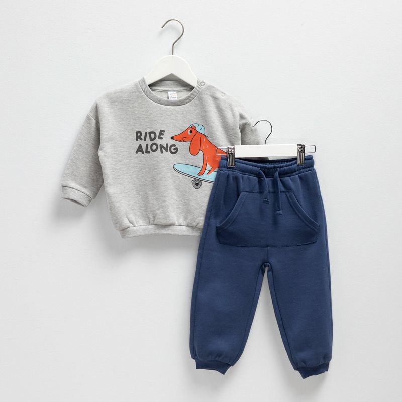 YAMP - Set Saco manga larga + Pantalón Jogger para Bebé niño en de Algodón Yamp