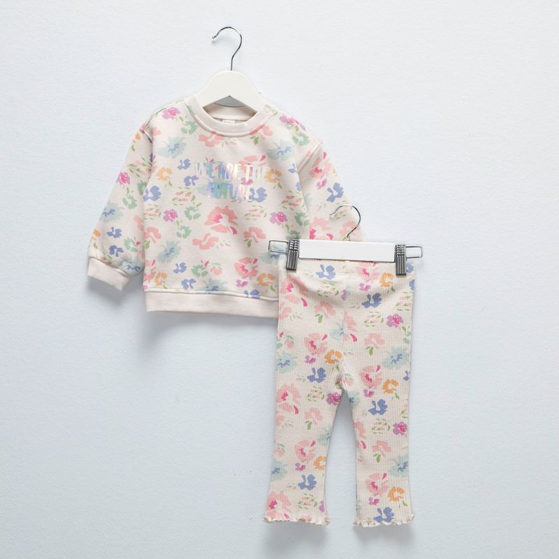 YAMP - Set Saco manga larga + Jogger para Bebé niña en de Algodón Yamp