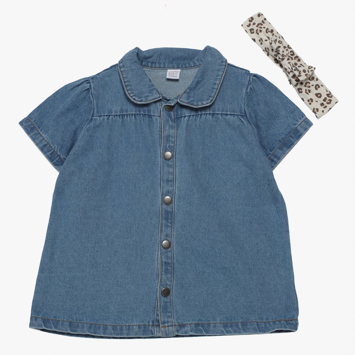YAMP - Set Camisa manga corta + Leggings + Diadema para Bebé niña en de Algodón Yamp