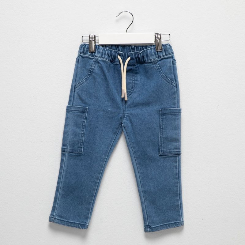 YAMP - Pantalón para Bebé niño Cintura elásticada Cargo de Algodón Yamp