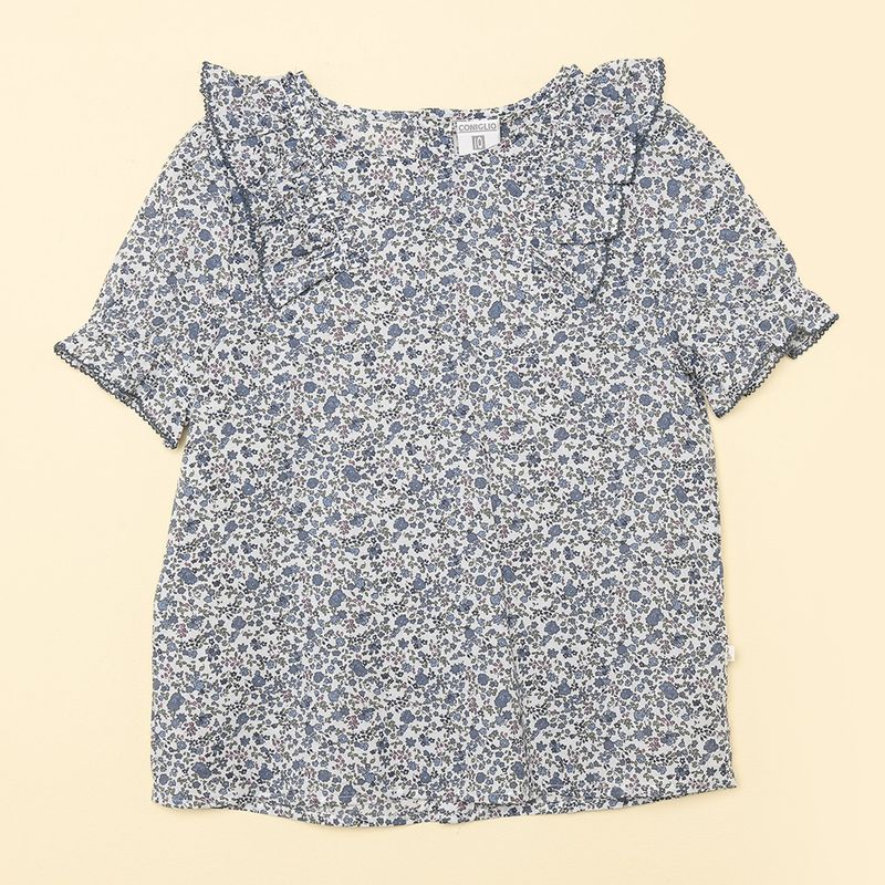 CONIGLIO - Blusa Niña con Flores Manga corta Algodón Coniglio