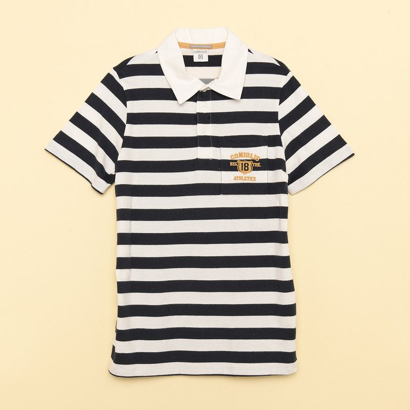 CONIGLIO - Camiseta polo Niño de Rayas Manga corta Algodón Coniglio