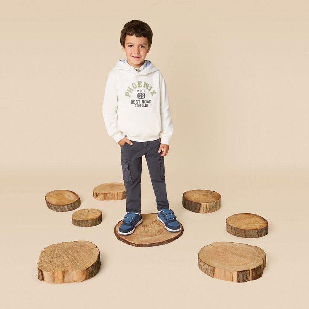 CONIGLIO - Saco Niño con Estampado Con capucha de Algodón Coniglio