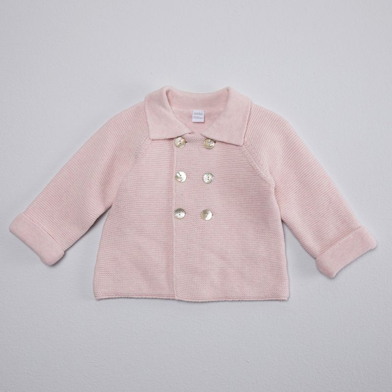 YAMP - Saco para Bebé niña Tejido Con cuello Manga larga de Algodón Yamp