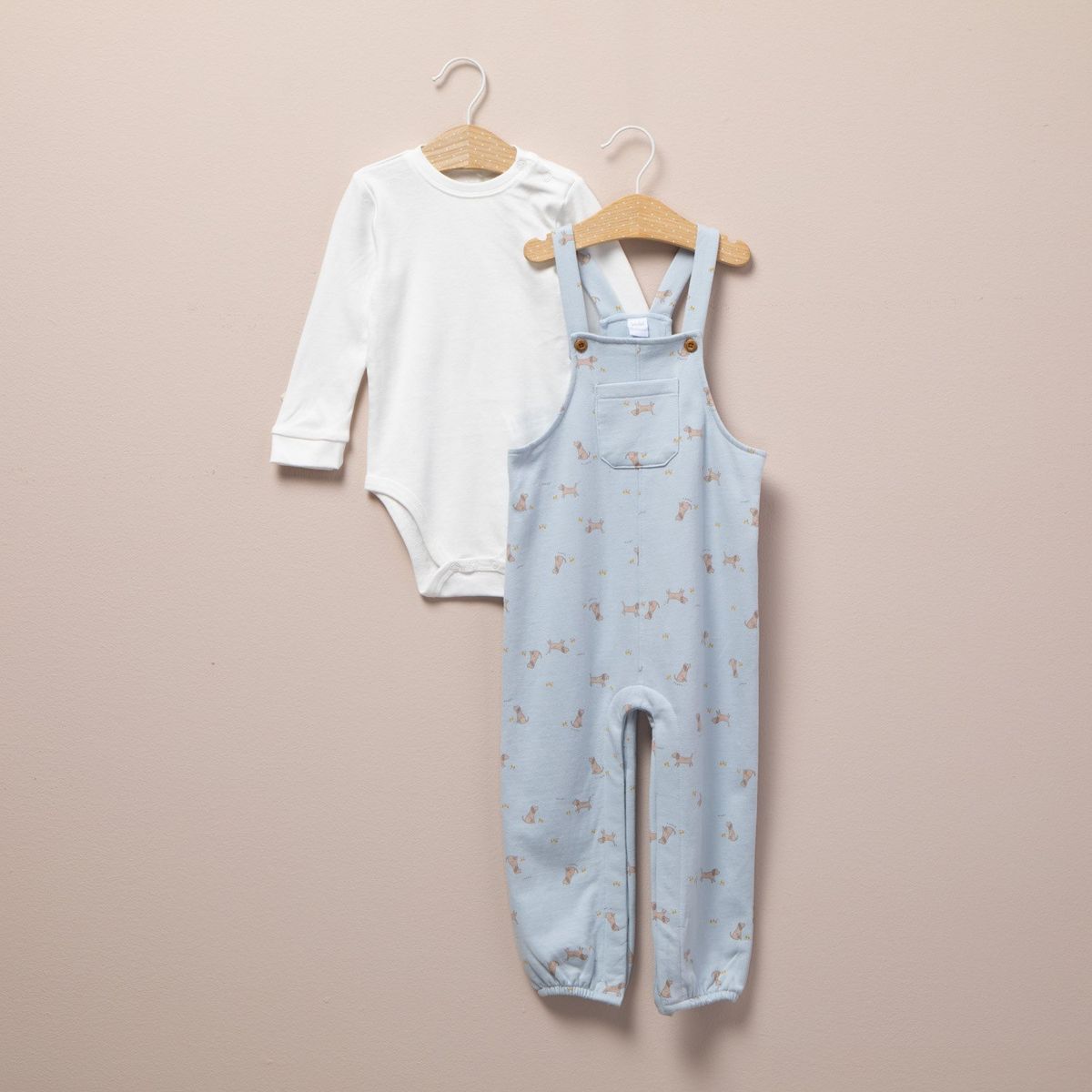 YAMP - Set Jardinera + Body manga larga para Bebé niño en Algodón Yamp