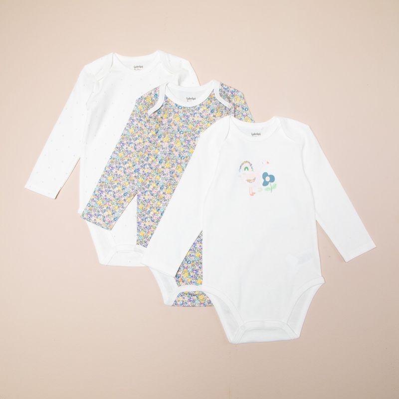 YAMP - Body Bebé niña Pack de 3 unidades Algodón Yamp