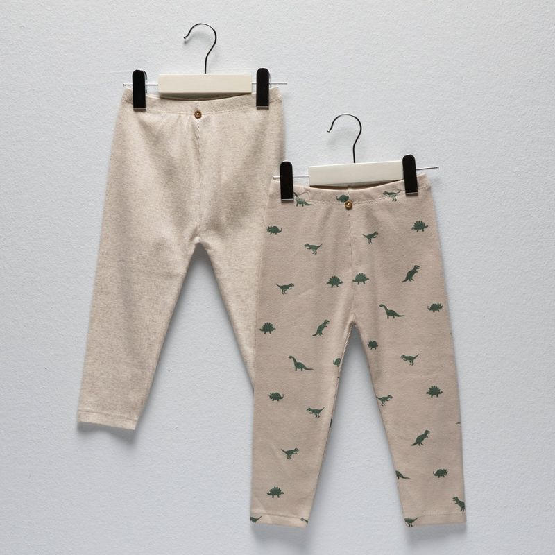 YAMP - Pantalones para Bebé niña Pack de 2 unidades Cintura elásticada de Algodón Yamp
