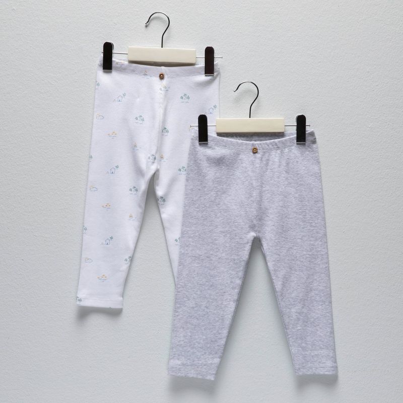 YAMP - Pantalones para Bebé niña Pack de 2 unidades Cintura elásticada de Algodón Yamp