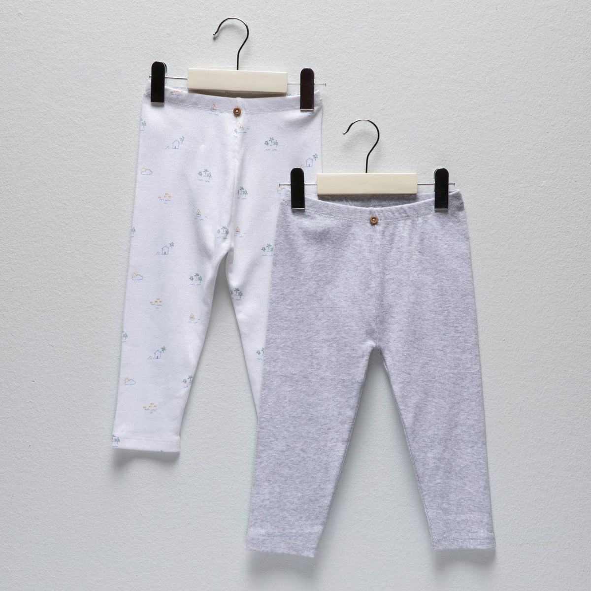 YAMP - Pantalones para Bebé niña Pack de 2 unidades Cintura elásticada de Algodón Yamp