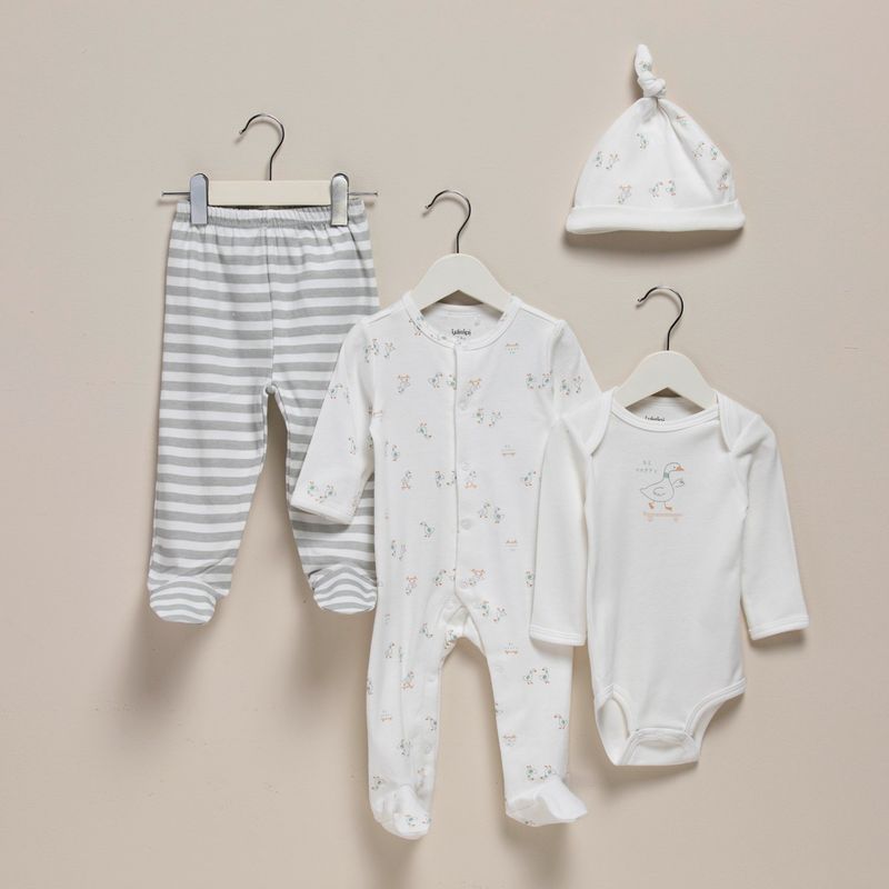 YAMP - Set Pijama enterizo + Gorro + Body manga larga + Gorro para Bebé niño en Algodón Yamp