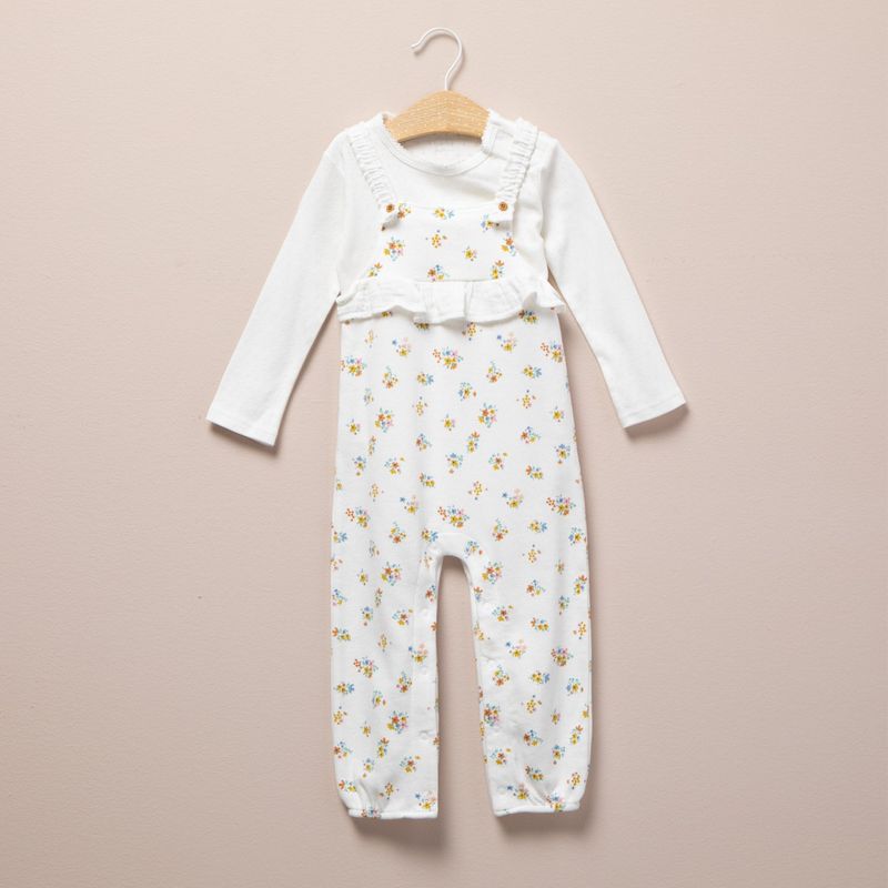 YAMP - Set Jardinera + Body manga larga para Bebé niña en Algodón Yamp