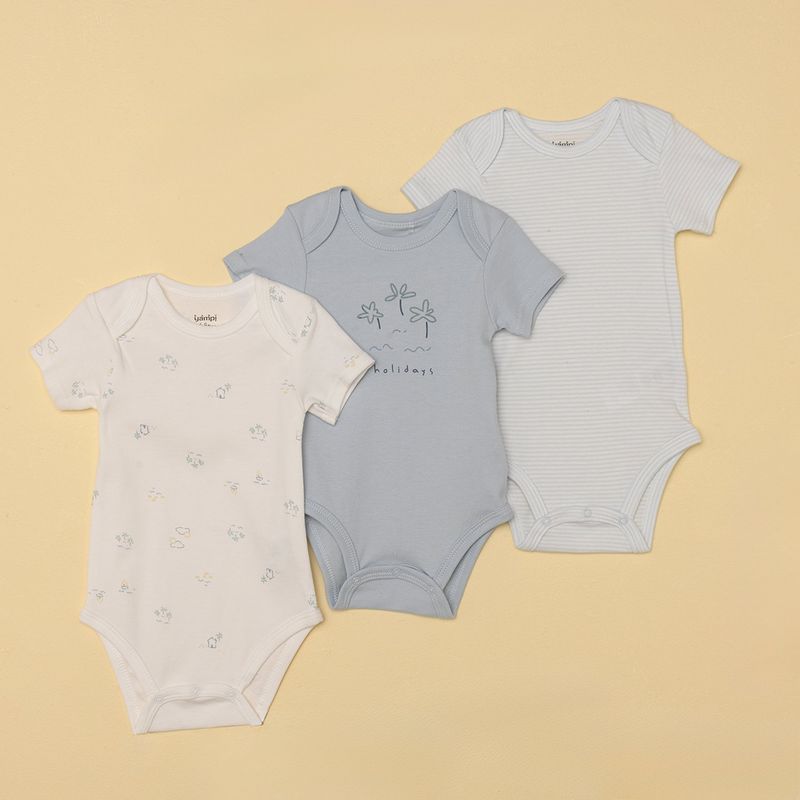 YAMP - Body Bebé niño Pack de 3 unidades Algodón Yamp