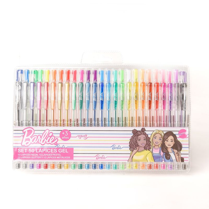 BARBIE - Set de útiles Lapiceros Gel 50 Piezas Barbie Miscelaneos St Barbie