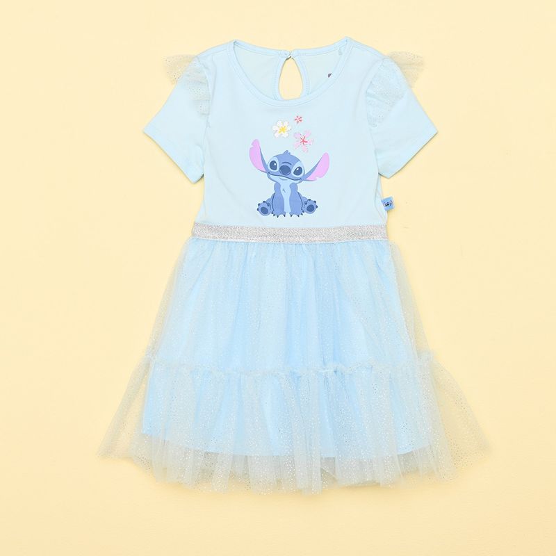 LILO & STITCH - Vestido para Niña Manga larga Lilo & Stitch de Algodón