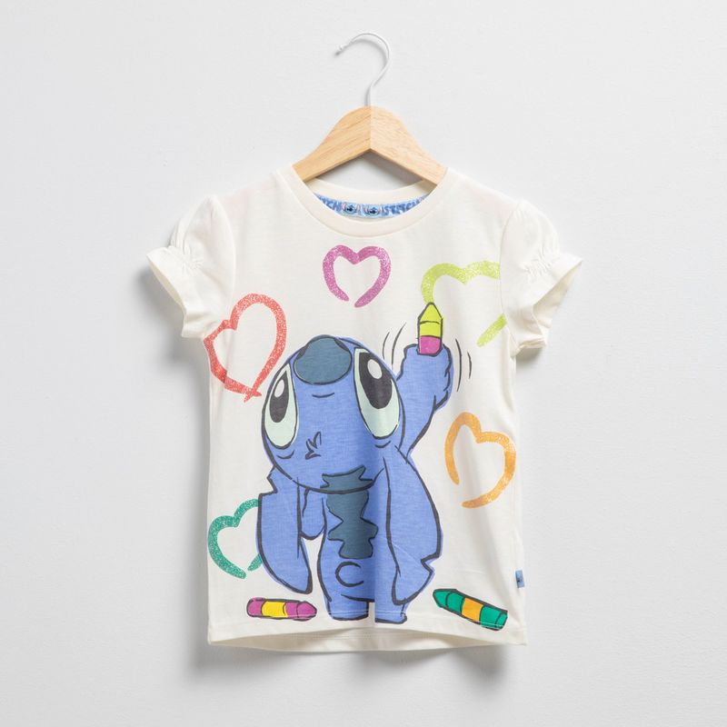 LILO & STITCH - Camiseta para Niña Manga corta Lilo & Stitch de Algodón 