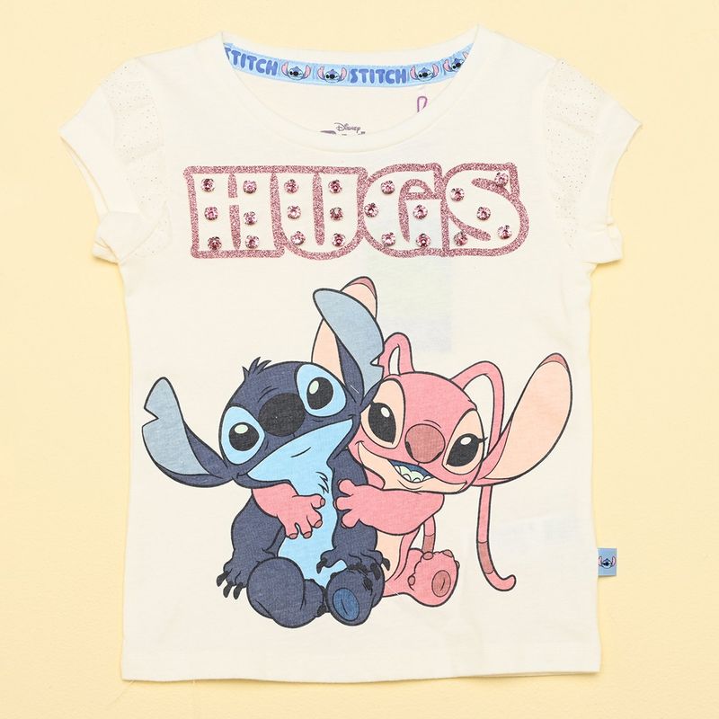 LILO & STITCH - Camiseta para Niña Manga corta Lilo & Stitch de Algodón 